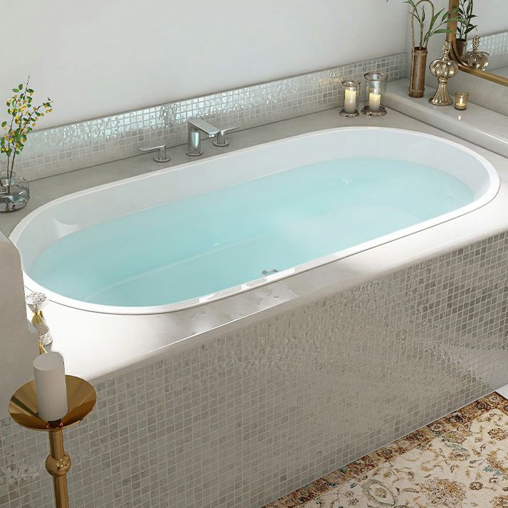 Contemporary Oval Acrylic Bathtub Soaking Drop-in Bathtub with Faucet Clearhalo 'Bathroom Remodel & Bathroom Fixtures' 'Bathtubs' 'Home Improvement' 'home_improvement' 'home_improvement_bathtubs' 'Showers & Bathtubs' 1200x1200_d69fbdff-bfda-4926-bd9e-b7de1196620a