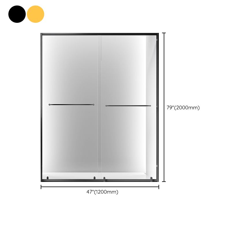 Double Shift Semi Frameless Narrow Bezel Tempered Glass Shower Door Clearhalo 'Bathroom Remodel & Bathroom Fixtures' 'Home Improvement' 'home_improvement' 'home_improvement_shower_tub_doors' 'Shower and Tub Doors' 'shower_tub_doors' 'Showers & Bathtubs' 1200x1200_d6c97129-6b28-40b5-9347-d14d03dc4a13