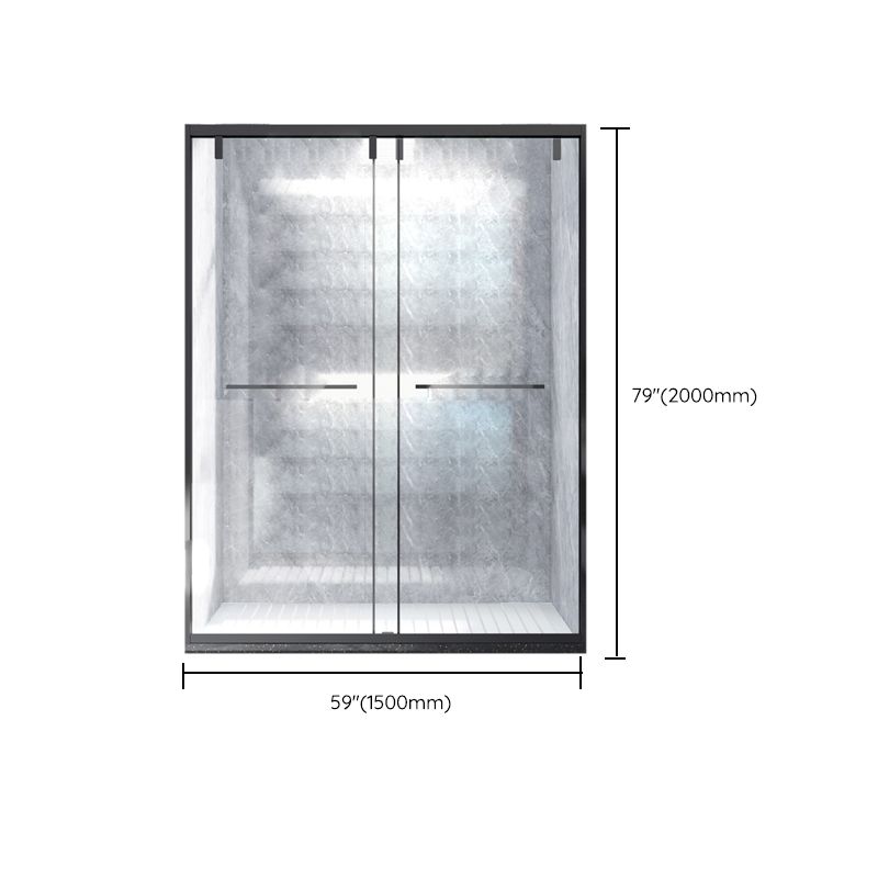 Transparent Double Sliding Shower Bath Doors Metal Frame Shower Door Clearhalo 'Bathroom Remodel & Bathroom Fixtures' 'Home Improvement' 'home_improvement' 'home_improvement_shower_tub_doors' 'Shower and Tub Doors' 'shower_tub_doors' 'Showers & Bathtubs' 1200x1200_d6cd90b3-4b53-46b9-be03-d4c94378c152