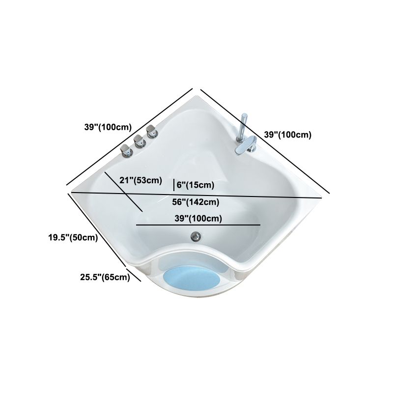 Modern Home Acrylic Bathtub White Corner Bath Tub with Seat Included Clearhalo 'Bathroom Remodel & Bathroom Fixtures' 'Bathtubs' 'Home Improvement' 'home_improvement' 'home_improvement_bathtubs' 'Showers & Bathtubs' 1200x1200_d6ea71df-bdc6-4ebd-8533-9af2a28b1129