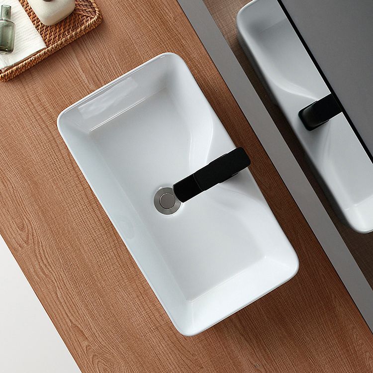 Modern Bathroom Sink Porcelain Rectangular Vessel with Pop-Up Drain Clearhalo 'Bathroom Remodel & Bathroom Fixtures' 'Bathroom Sinks & Faucet Components' 'Bathroom Sinks' 'bathroom_sink' 'Home Improvement' 'home_improvement' 'home_improvement_bathroom_sink' 1200x1200_d6f1f8ac-784f-469a-ac74-b5c6ca6a31b3