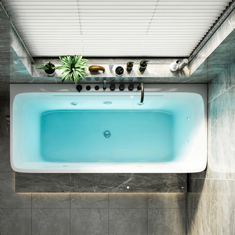 Modern Rectangular Alcove Bath Tub Acrylic Bath Tub for Home Clearhalo 'Bathroom Remodel & Bathroom Fixtures' 'Bathtubs' 'Home Improvement' 'home_improvement' 'home_improvement_bathtubs' 'Showers & Bathtubs' 1200x1200_d731debd-31d1-40aa-a384-e279c0299854