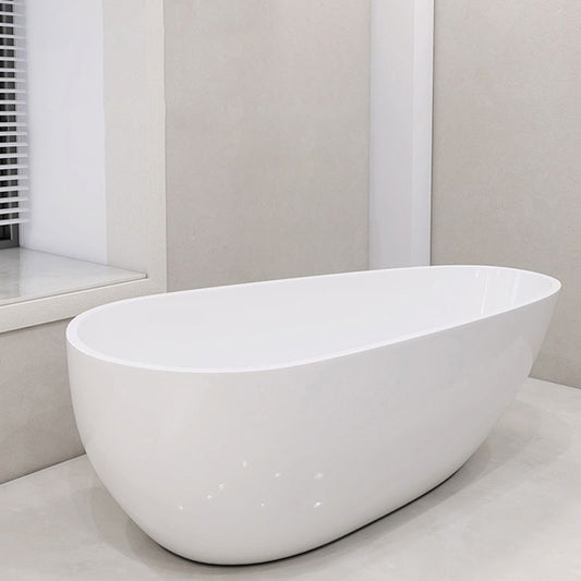 Oval Freestanding Soaking Bathtub Modern Acrylic Bathtub with Drain and Overflow Trim Clearhalo 'Bathroom Remodel & Bathroom Fixtures' 'Bathtubs' 'Home Improvement' 'home_improvement' 'home_improvement_bathtubs' 'Showers & Bathtubs' 1200x1200_d738a49f-e1d2-4687-88a0-159bf216bd82