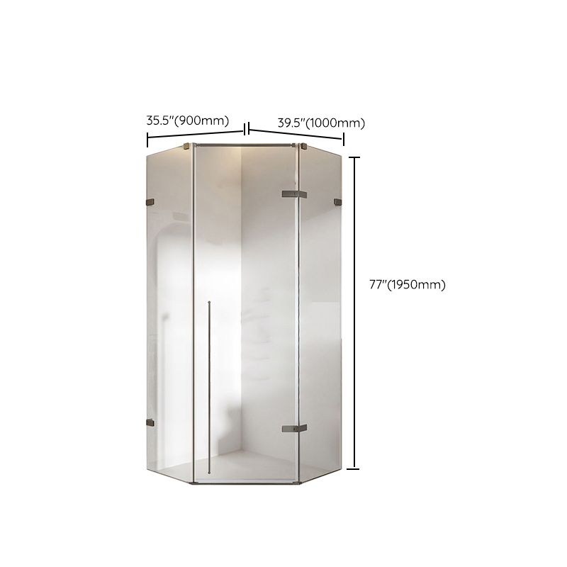 Matte Black Semi Frameless Glass Shower Screen Hinged Shower Door Clearhalo 'Bathroom Remodel & Bathroom Fixtures' 'Home Improvement' 'home_improvement' 'home_improvement_shower_tub_doors' 'Shower and Tub Doors' 'shower_tub_doors' 'Showers & Bathtubs' 1200x1200_d73bc836-e18d-4abc-b3f8-c9b282df5ddb