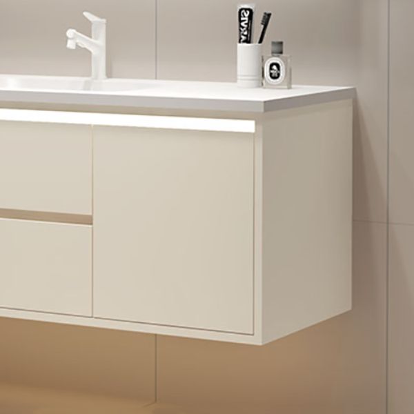 Wall Mount Wood Sink Vanity Modern Bathroom Vanity Set with Mirror Clearhalo 'Bathroom Remodel & Bathroom Fixtures' 'Bathroom Vanities' 'bathroom_vanities' 'Home Improvement' 'home_improvement' 'home_improvement_bathroom_vanities' 1200x1200_d77855cb-b527-457e-9ac6-911e28e2155b