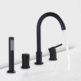 Deck Mounted Metal Roman Tub Faucet Low Arc Roman Tub Faucet Set Clearhalo 'Bathroom Remodel & Bathroom Fixtures' 'Bathtub Faucets' 'bathtub_faucets' 'Home Improvement' 'home_improvement' 'home_improvement_bathtub_faucets' 1200x1200_d7a951f5-6ba2-426c-9b0a-a67f8482c572