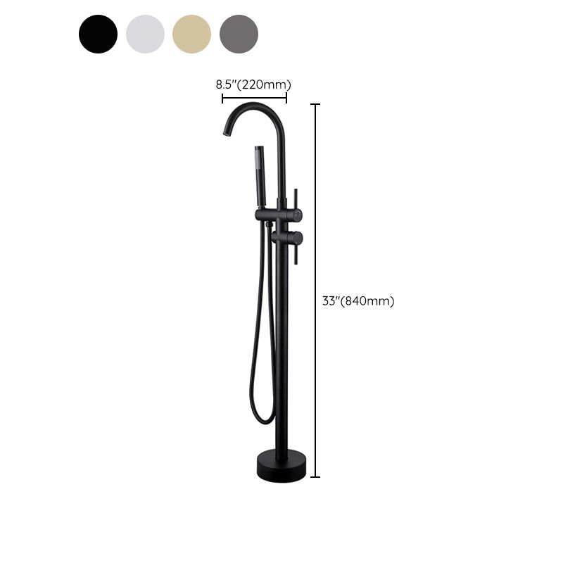 Floor Mounted Metal Freestanding Tub Filler Two Handles Freestanding Tub Filler Trim Clearhalo 'Bathroom Remodel & Bathroom Fixtures' 'Bathtub Faucets' 'bathtub_faucets' 'Home Improvement' 'home_improvement' 'home_improvement_bathtub_faucets' 1200x1200_d7b0af08-9880-44ed-8d49-d68bc84bca08