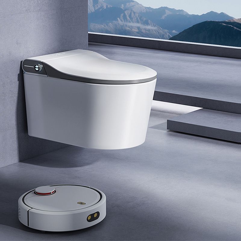 Contemporary Wall Mounted Bidet Elongated White Foot Sensor Heated Seat Clearhalo 'Bathroom Remodel & Bathroom Fixtures' 'Bidets' 'Home Improvement' 'home_improvement' 'home_improvement_bidets' 'Toilets & Bidets' 1200x1200_d7ded534-a67f-447e-9f7a-e62e2ac7d4b3