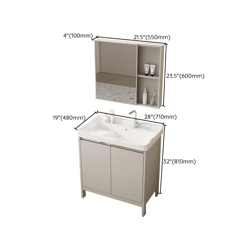 Rectangular Freestanding Bathroom Vanity Modern Gray Single-Sink Vanity Set Clearhalo 'Bathroom Remodel & Bathroom Fixtures' 'Bathroom Vanities' 'bathroom_vanities' 'Home Improvement' 'home_improvement' 'home_improvement_bathroom_vanities' 1200x1200_d7e9fa37-b62f-4d2a-bbfc-edbbe66f3906