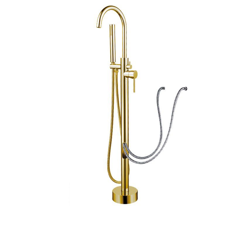 Modern Style Freestanding Tub Filler Copper Floor Mount Freestanding Tub Filler Clearhalo 'Bathroom Remodel & Bathroom Fixtures' 'Bathtub Faucets' 'bathtub_faucets' 'Home Improvement' 'home_improvement' 'home_improvement_bathtub_faucets' 1200x1200_d7fea97b-e015-442d-95f7-e111f791b0fa