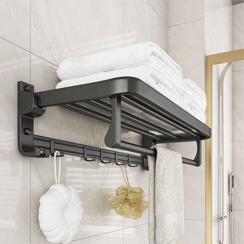 Chrome/Black Classic Bathroom Accessory Set Modern Bath Shelf/ Towel Bar & Paper Holder Clearhalo 'Bathroom Hardware Sets' 'Bathroom Hardware' 'Bathroom Remodel & Bathroom Fixtures' 'bathroom_hardware_sets' 'Home Improvement' 'home_improvement' 'home_improvement_bathroom_hardware_sets' 1200x1200_d8138b59-c1fe-4679-91ec-75ccff69bb80