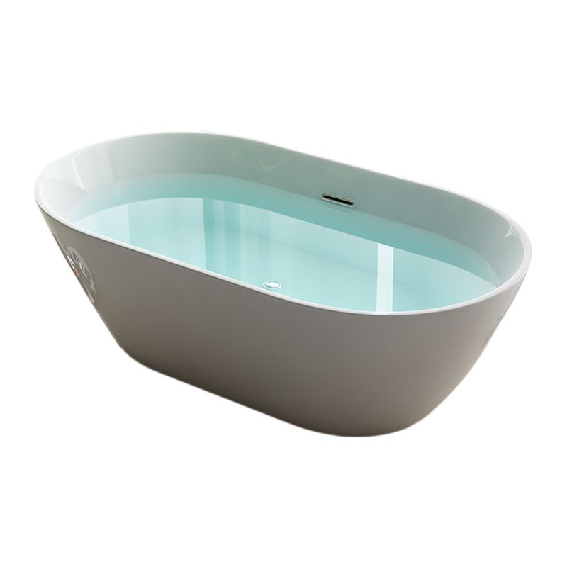 Antique Finish Stand Alone Bathtub Modern Oval Soaking Bath (Faucet not Included) Clearhalo 'Bathroom Remodel & Bathroom Fixtures' 'Bathtubs' 'Home Improvement' 'home_improvement' 'home_improvement_bathtubs' 'Showers & Bathtubs' 1200x1200_d867df94-e154-4e18-9a92-d285ca15e830