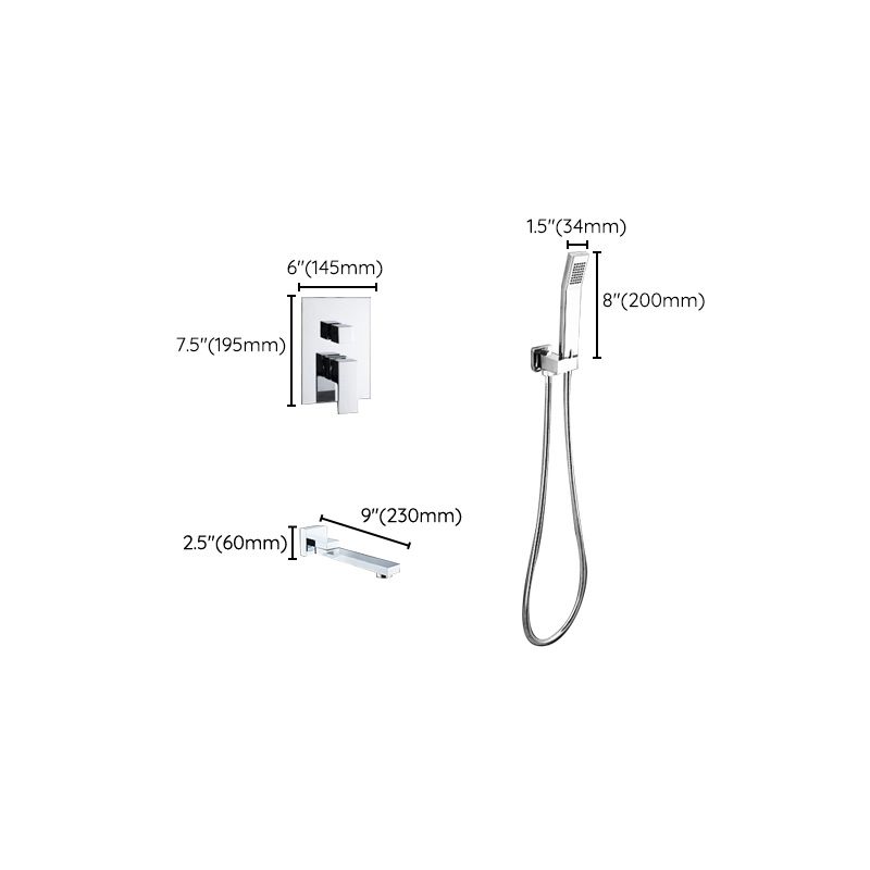 Modern Shower System Brass Adjustable Spray Pattern Ceiling Mounted Shower Combo Clearhalo 'Bathroom Remodel & Bathroom Fixtures' 'Home Improvement' 'home_improvement' 'home_improvement_shower_faucets' 'Shower Faucets & Systems' 'shower_faucets' 'Showers & Bathtubs Plumbing' 'Showers & Bathtubs' 1200x1200_d867e379-6e1c-44f6-ad58-7216fae28c02