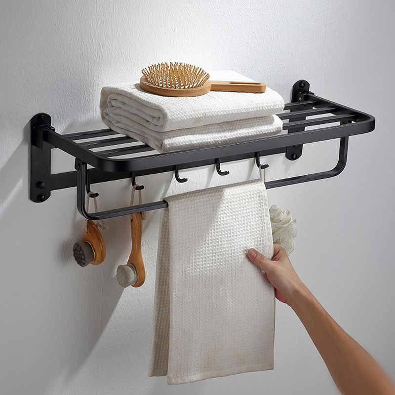 Modern Bathroom Accessory Set Bath Shelf Towel Bar Matte Black Bath Hardware Set Clearhalo 'Bathroom Hardware Sets' 'Bathroom Hardware' 'Bathroom Remodel & Bathroom Fixtures' 'bathroom_hardware_sets' 'Home Improvement' 'home_improvement' 'home_improvement_bathroom_hardware_sets' 1200x1200_d8692240-c705-42eb-a025-24d3d44fa442