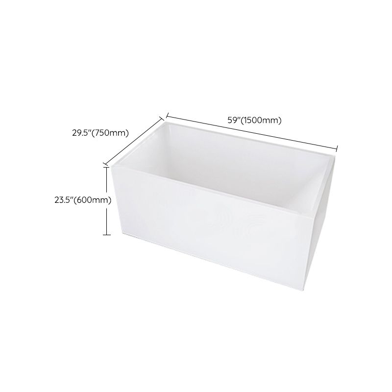 Modern Acrylic White Bathtub Rectangle Back to Wall with Drain Bath Tub Clearhalo 'Bathroom Remodel & Bathroom Fixtures' 'Bathtubs' 'Home Improvement' 'home_improvement' 'home_improvement_bathtubs' 'Showers & Bathtubs' 1200x1200_d884794f-3663-4082-879b-a32dde2b1276