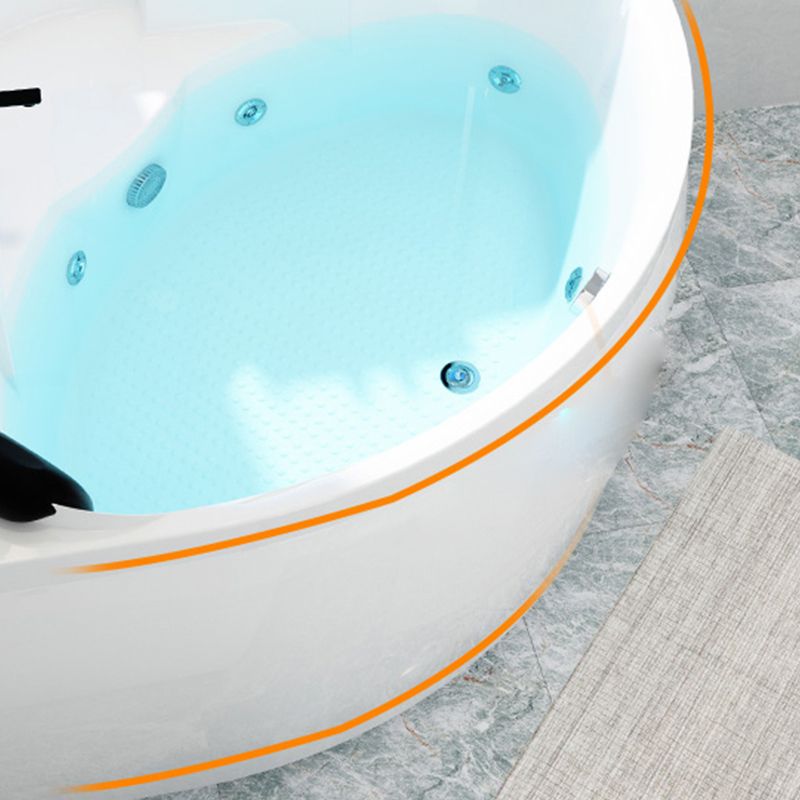 Contemporary Corner Acrylic Bathtub Soaking/Whirlpool Bathtub with Seat Clearhalo 'Bathroom Remodel & Bathroom Fixtures' 'Bathtubs' 'Home Improvement' 'home_improvement' 'home_improvement_bathtubs' 'Showers & Bathtubs' 1200x1200_d89c8700-1e52-438e-af98-0317dd35e230