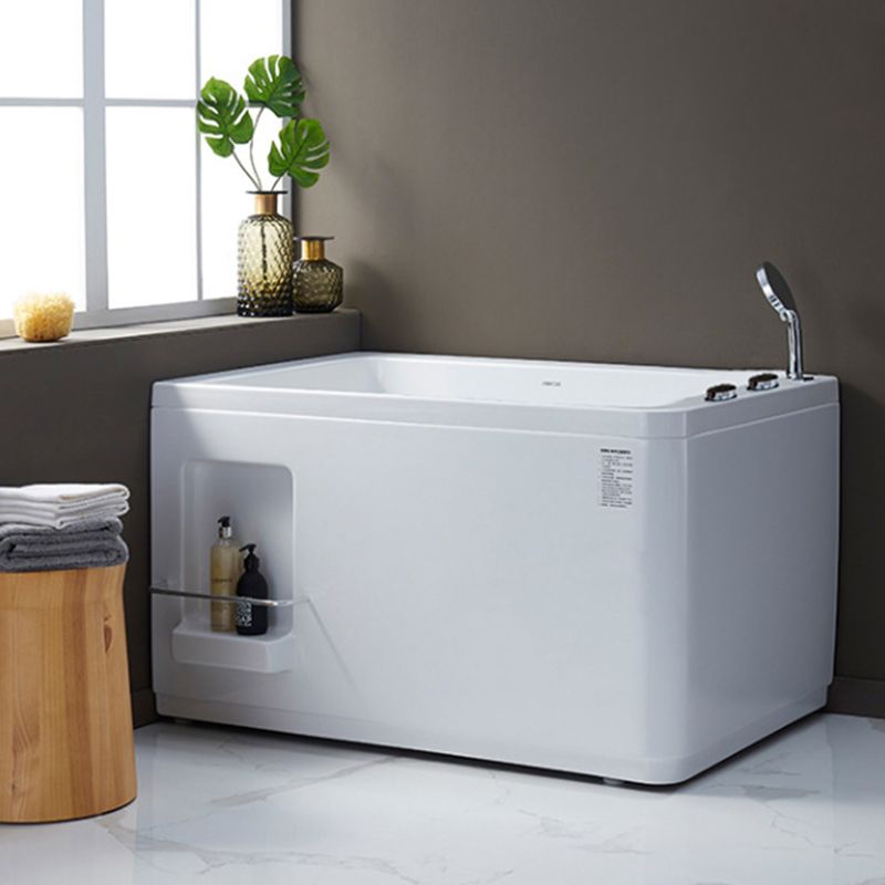 Small Tub Modern Soaking White Acrylic Bathroom Back to Wall Bathtub Clearhalo 'Bathroom Remodel & Bathroom Fixtures' 'Bathtubs' 'Home Improvement' 'home_improvement' 'home_improvement_bathtubs' 'Showers & Bathtubs' 1200x1200_d8cbada6-ed56-45f6-b3ba-858c8040cdb3