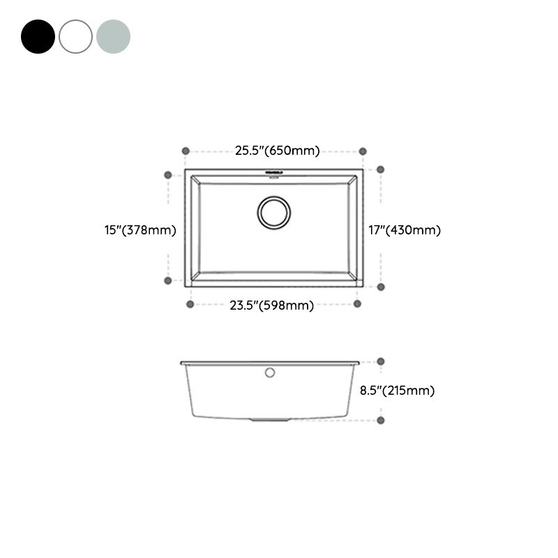 Quartz Kitchen Sink Rectangular Shape Kitchen Sink with Single Bowl Clearhalo 'Home Improvement' 'home_improvement' 'home_improvement_kitchen_sinks' 'Kitchen Remodel & Kitchen Fixtures' 'Kitchen Sinks & Faucet Components' 'Kitchen Sinks' 'kitchen_sinks' 1200x1200_d8e0938f-bc6f-440e-8299-76360a132865