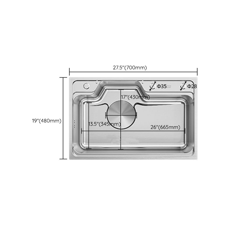 Contemporary Style Kitchen Sink Stainless Steel Drop-In Rustproof Kitchen Sink Clearhalo 'Home Improvement' 'home_improvement' 'home_improvement_kitchen_sinks' 'Kitchen Remodel & Kitchen Fixtures' 'Kitchen Sinks & Faucet Components' 'Kitchen Sinks' 'kitchen_sinks' 1200x1200_d8ef2560-8485-411a-a357-622be48eb766