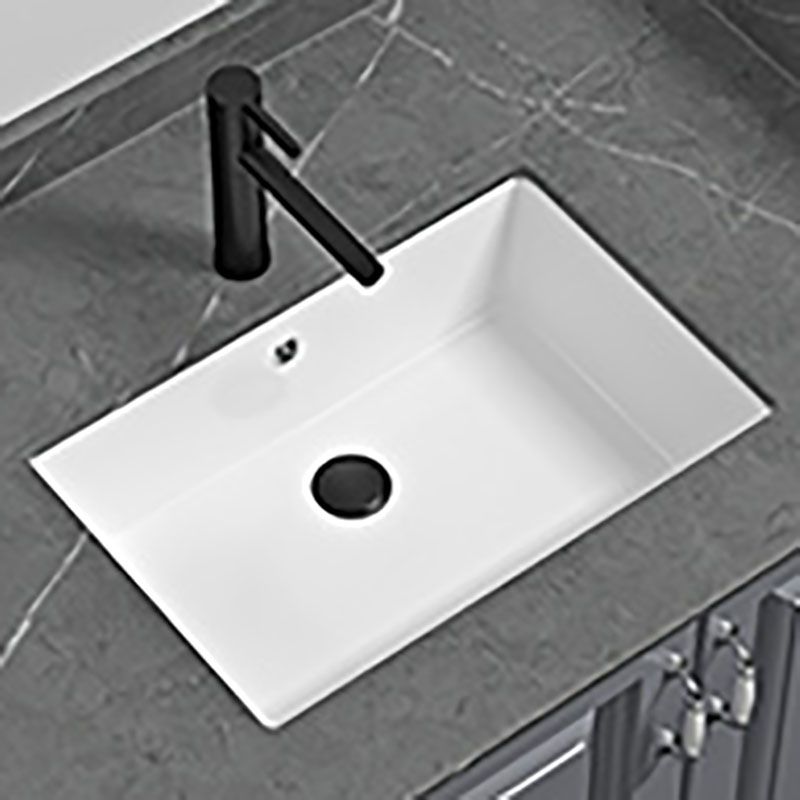 Bathroom Sink Ceramic Pull-out Faucet White Rectangular Washroom Sink Clearhalo 'Bathroom Remodel & Bathroom Fixtures' 'Bathroom Sinks & Faucet Components' 'Bathroom Sinks' 'bathroom_sink' 'Home Improvement' 'home_improvement' 'home_improvement_bathroom_sink' 1200x1200_d90958aa-191c-4e6f-8485-61b76b9202c8