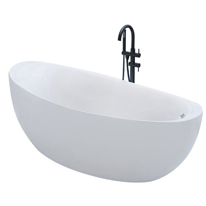 Bathroom Modern Single Slipper Bathtub Stand Alone Acrylic Bath Tub Clearhalo 'Bathroom Remodel & Bathroom Fixtures' 'Bathtubs' 'Home Improvement' 'home_improvement' 'home_improvement_bathtubs' 'Showers & Bathtubs' 1200x1200_d909a8b7-8e38-4e24-9955-721b21d9627e