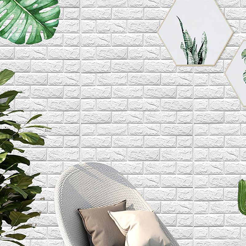 Industrial Wall Plank 3D Print Bathroom and Living Room Wall Panels Set of 200 in White Clearhalo 'Flooring 'Home Improvement' 'home_improvement' 'home_improvement_wall_paneling' 'Wall Paneling' 'wall_paneling' 'Walls & Ceilings' Walls and Ceiling' 1200x1200_d911b36e-9018-4a1b-af3f-c3cdf147d420