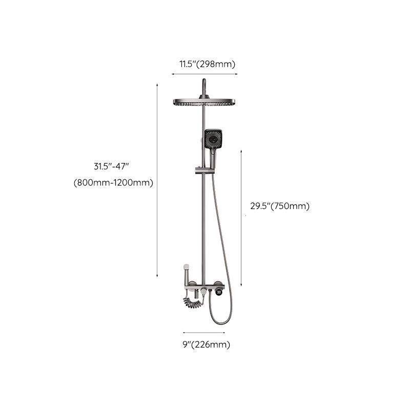 Swivel Shower System Adjustable Spray Pattern Shower Head Combo Clearhalo 'Bathroom Remodel & Bathroom Fixtures' 'Home Improvement' 'home_improvement' 'home_improvement_shower_faucets' 'Shower Faucets & Systems' 'shower_faucets' 'Showers & Bathtubs Plumbing' 'Showers & Bathtubs' 1200x1200_d934582f-9f99-4036-b81b-b0840779df44