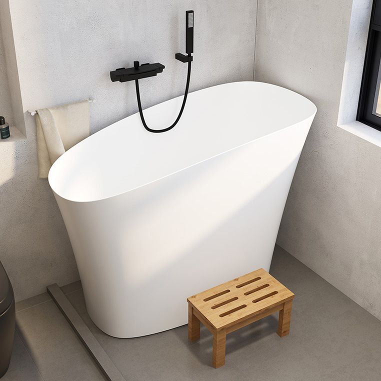 Antique Finish Soaking Oval Bath Stand Alone Modern Bathtub (Stool not Included) Clearhalo 'Bathroom Remodel & Bathroom Fixtures' 'Bathtubs' 'Home Improvement' 'home_improvement' 'home_improvement_bathtubs' 'Showers & Bathtubs' 1200x1200_d9397aff-436b-4617-8fca-707f6b9ce04d