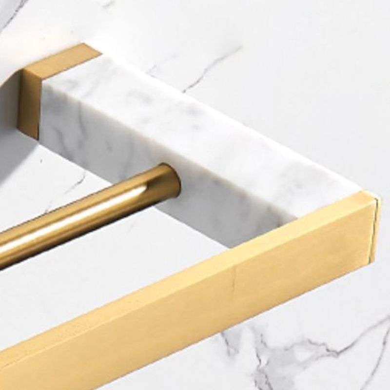 Brushed Brass Bathroom Accessory Set Metal & Marble Bathroom Hardware Set with Bath Shelf Clearhalo 'Bathroom Hardware Sets' 'Bathroom Hardware' 'Bathroom Remodel & Bathroom Fixtures' 'bathroom_hardware_sets' 'Home Improvement' 'home_improvement' 'home_improvement_bathroom_hardware_sets' 1200x1200_d947d45e-36bf-4ea6-8307-d8b9ad108480