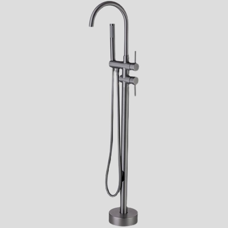 Modern Floor Mounted Metal Freestanding Tub Filler Swivel Freestanding Faucet Clearhalo 'Bathroom Remodel & Bathroom Fixtures' 'Bathtub Faucets' 'bathtub_faucets' 'Home Improvement' 'home_improvement' 'home_improvement_bathtub_faucets' 1200x1200_d95df91c-484b-494c-adc1-848c2811fb01