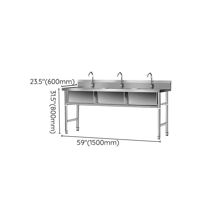 Simple Kitchen Sink Triple Bowl Stainless Steel Sink with Faucets Clearhalo 'Home Improvement' 'home_improvement' 'home_improvement_kitchen_sinks' 'Kitchen Remodel & Kitchen Fixtures' 'Kitchen Sinks & Faucet Components' 'Kitchen Sinks' 'kitchen_sinks' 1200x1200_d9720f7d-43cf-4ca0-890b-245d648e2e1f