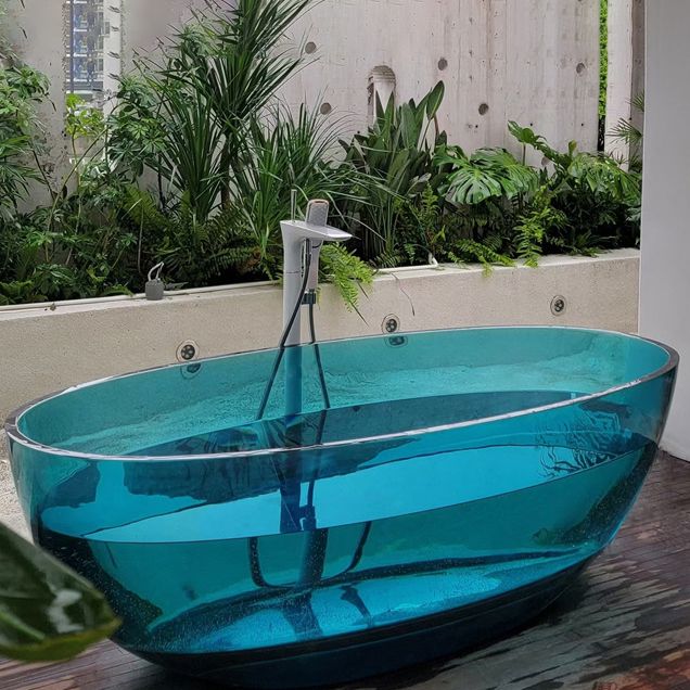 Modern Soaking Freestanding Tub Colorful Oval Bathtub for Home Clearhalo 'Bathroom Remodel & Bathroom Fixtures' 'Bathtubs' 'Home Improvement' 'home_improvement' 'home_improvement_bathtubs' 'Showers & Bathtubs' 1200x1200_d979a572-333b-4075-9751-a0f69fc37f46