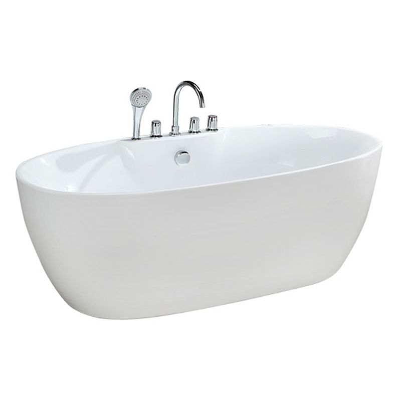 Modern Ellipse White Bathtub Acrylic Back to Wall with Drain Bath Tub Clearhalo 'Bathroom Remodel & Bathroom Fixtures' 'Bathtubs' 'Home Improvement' 'home_improvement' 'home_improvement_bathtubs' 'Showers & Bathtubs' 1200x1200_d9c89de0-0ff8-4bb4-bef9-93c33c018f7b