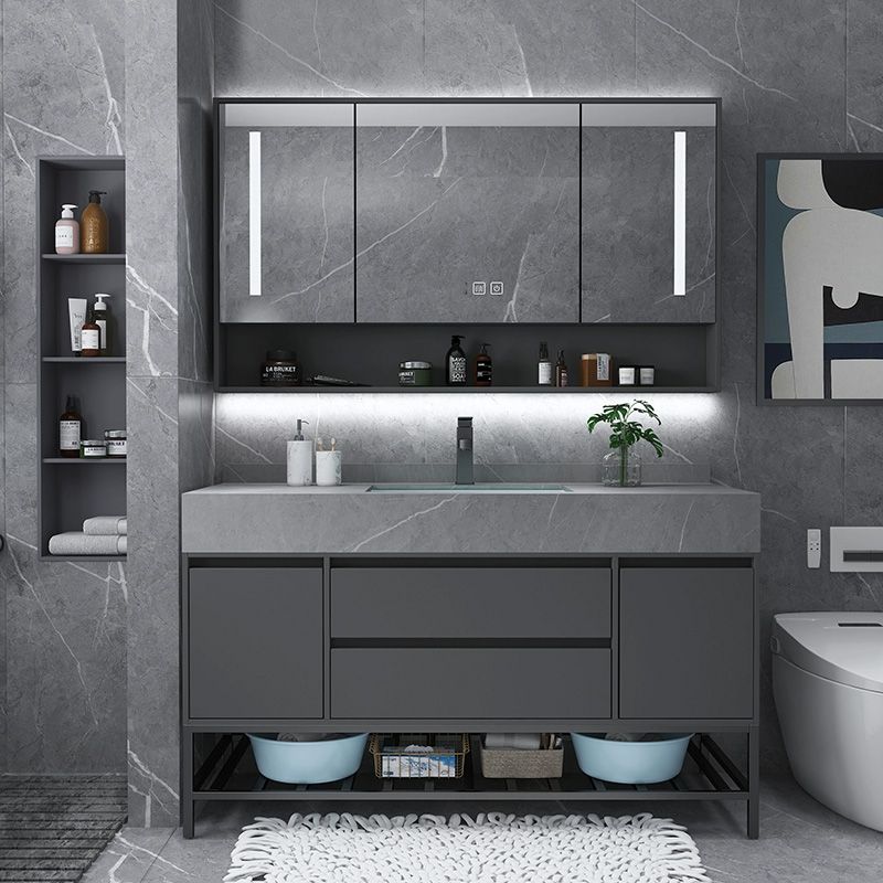 Modern Bathroom Vanity Set Granite Top Standalone Cabinet or Shelving Included Clearhalo 'Bathroom Remodel & Bathroom Fixtures' 'Bathroom Vanities' 'bathroom_vanities' 'Home Improvement' 'home_improvement' 'home_improvement_bathroom_vanities' 1200x1200_d9f649f0-7e1d-4fc9-9d11-4522207381a6