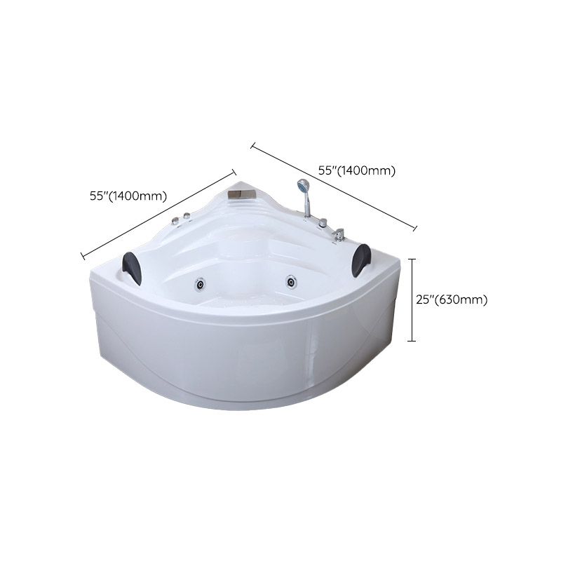 White Corner Acrylic Bath Tub Bathroom Modern Back to Wall Tub Clearhalo 'Bathroom Remodel & Bathroom Fixtures' 'Bathtubs' 'Home Improvement' 'home_improvement' 'home_improvement_bathtubs' 'Showers & Bathtubs' 1200x1200_da1f1642-c604-4a0b-ba10-b329cdacf390