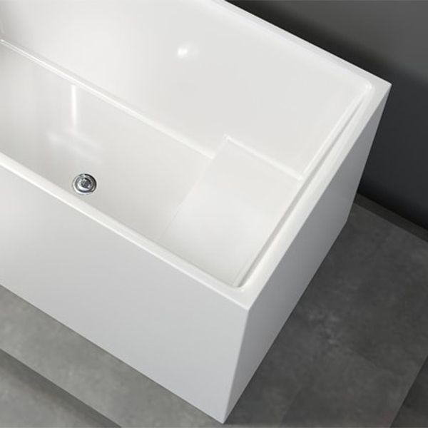 Contemporary Soaking Freestanding Bathtub Acrylic Rectangular with Center Drain Clearhalo 'Bathroom Remodel & Bathroom Fixtures' 'Bathtubs' 'Home Improvement' 'home_improvement' 'home_improvement_bathtubs' 'Showers & Bathtubs' 1200x1200_da527a8a-06c3-489b-a302-66132df2ba39