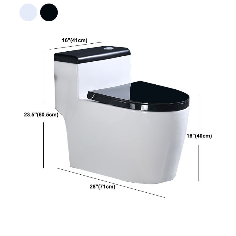 Floor Mount Toilet Black and White Toilet with Siphon Jet Water-saving Function Clearhalo 'Bathroom Remodel & Bathroom Fixtures' 'Home Improvement' 'home_improvement' 'home_improvement_toilets' 'Toilets & Bidets' 'Toilets' 1200x1200_da5a55d1-4bd9-4aab-8092-ae3532a84b5b