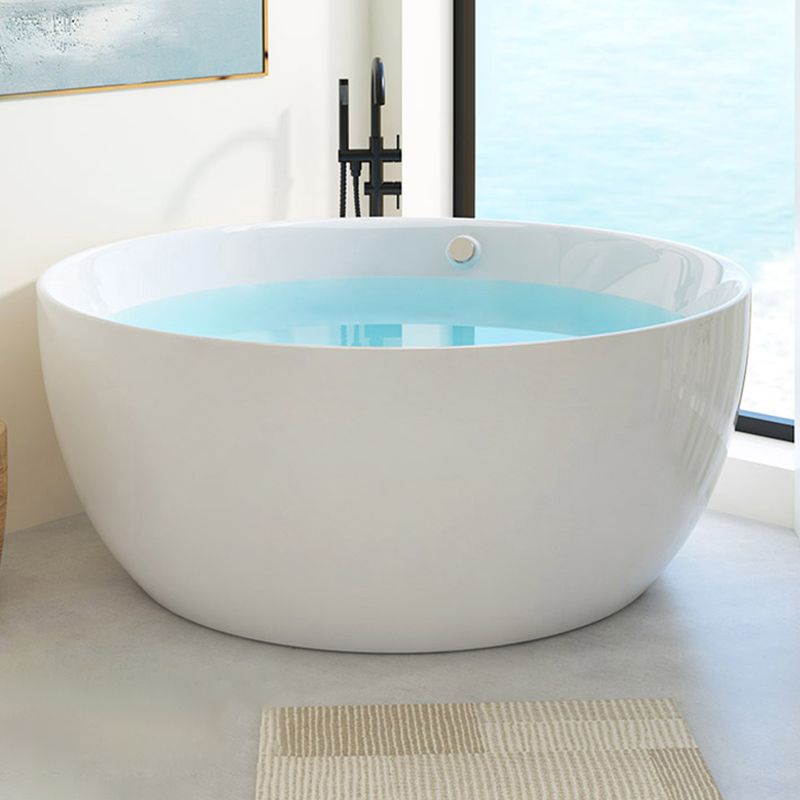 Modern Round Acrylic Bathtub Center Drain and Overflow Trim Tub Clearhalo 'Bathroom Remodel & Bathroom Fixtures' 'Bathtubs' 'Home Improvement' 'home_improvement' 'home_improvement_bathtubs' 'Showers & Bathtubs' 1200x1200_da632566-3042-48df-b791-1c573c1ed462