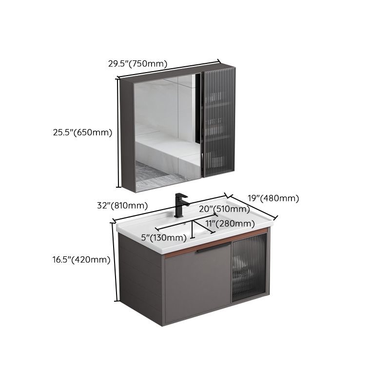 Modern Rectangular Bathroom Vanity Metal Frame Single-Sink Sink Vanity Clearhalo 'Bathroom Remodel & Bathroom Fixtures' 'Bathroom Vanities' 'bathroom_vanities' 'Home Improvement' 'home_improvement' 'home_improvement_bathroom_vanities' 1200x1200_da987f94-03e1-4d0a-bc49-f32c13783d55