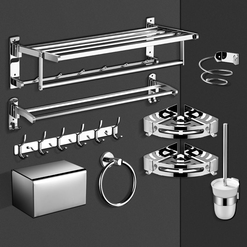 Modern Bath Hardware Set Silver Bathroom Accessories Hardware Set Clearhalo 'Bathroom Hardware Sets' 'Bathroom Hardware' 'Bathroom Remodel & Bathroom Fixtures' 'bathroom_hardware_sets' 'Home Improvement' 'home_improvement' 'home_improvement_bathroom_hardware_sets' 1200x1200_dacf9ae0-3f2c-4df0-bad0-b12e661742eb