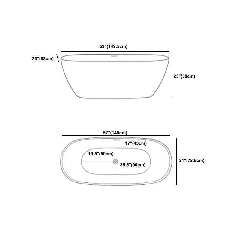 Oval Freestanding Bath Tub Modern Acrylic Bathtub for Bathroom Clearhalo 'Bathroom Remodel & Bathroom Fixtures' 'Bathtubs' 'Home Improvement' 'home_improvement' 'home_improvement_bathtubs' 'Showers & Bathtubs' 1200x1200_dad38833-057c-4254-a315-a4aaedcf05f3