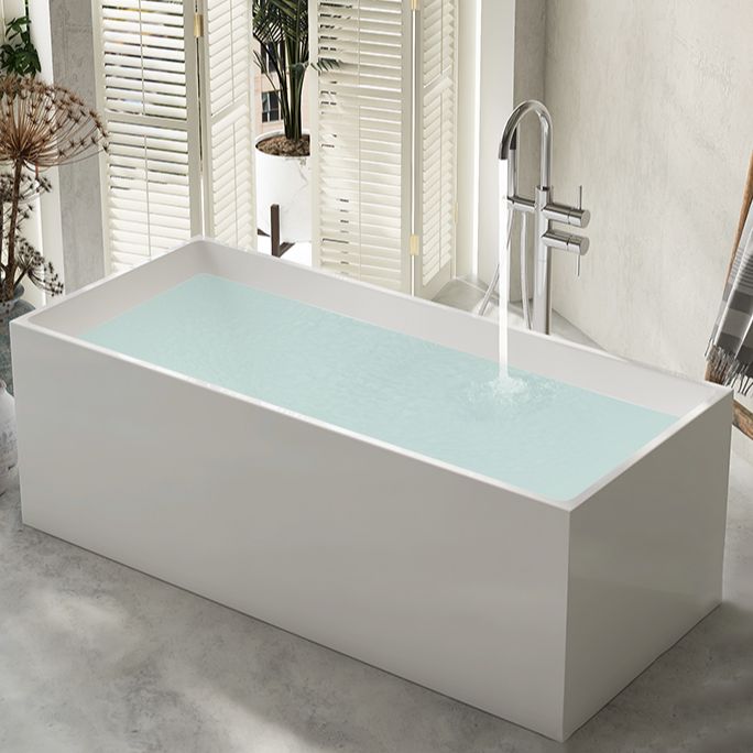 Modern Rectangular Tub Acrylic Freestanding Bathtub for Home Clearhalo 'Bathroom Remodel & Bathroom Fixtures' 'Bathtubs' 'Home Improvement' 'home_improvement' 'home_improvement_bathtubs' 'Showers & Bathtubs' 1200x1200_dad4d1e1-12df-40af-af05-a16062932d07