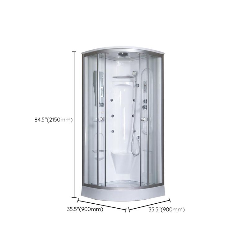 Round Framed Tub & Shower Kit Corner Double Sliding Tub & Shower Kit Clearhalo 'Bathroom Remodel & Bathroom Fixtures' 'Home Improvement' 'home_improvement' 'home_improvement_shower_stalls_enclosures' 'Shower Stalls & Enclosures' 'shower_stalls_enclosures' 'Showers & Bathtubs' 1200x1200_dad947a1-fed4-4024-b89b-83eb98bbfda9