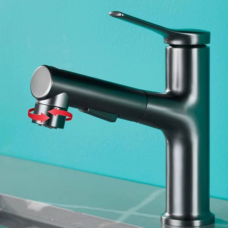 Circular Contemporary Bathroom Faucet Lever Handle Faucet with Single Hole Clearhalo 'Bathroom Remodel & Bathroom Fixtures' 'Bathroom Sink Faucets' 'Bathroom Sinks & Faucet Components' 'bathroom_sink_faucets' 'Home Improvement' 'home_improvement' 'home_improvement_bathroom_sink_faucets' 1200x1200_dae3c272-08ca-4338-b297-5292740b6826