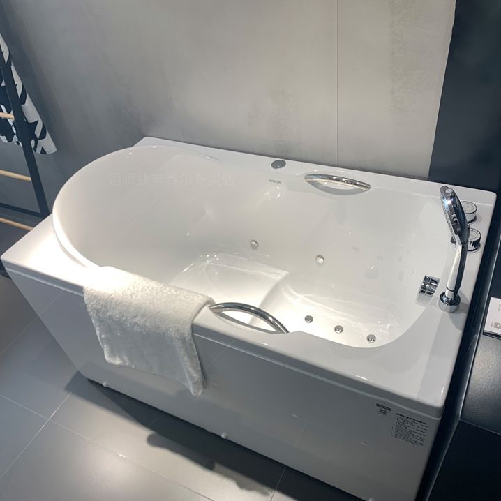 Soaking Bathtub Antique Finish Rectangular Back to Wall Bath Tub with Seat Clearhalo 'Bathroom Remodel & Bathroom Fixtures' 'Bathtubs' 'Home Improvement' 'home_improvement' 'home_improvement_bathtubs' 'Showers & Bathtubs' 1200x1200_daea2520-5610-43ef-adff-9bc9b677d991