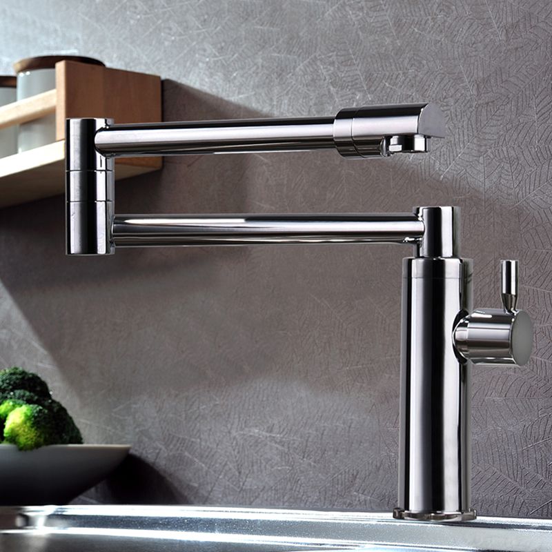 Swivel Spout 3-Function Pot Filler Kitchen Faucet Modern Pot Filler in Polished Chrome Clearhalo 'Home Improvement' 'home_improvement' 'home_improvement_kitchen_faucets' 'Kitchen Faucets' 'Kitchen Remodel & Kitchen Fixtures' 'Kitchen Sinks & Faucet Components' 'kitchen_faucets' 1200x1200_db12d17c-74f6-4b44-9a67-e1b19d9b5731