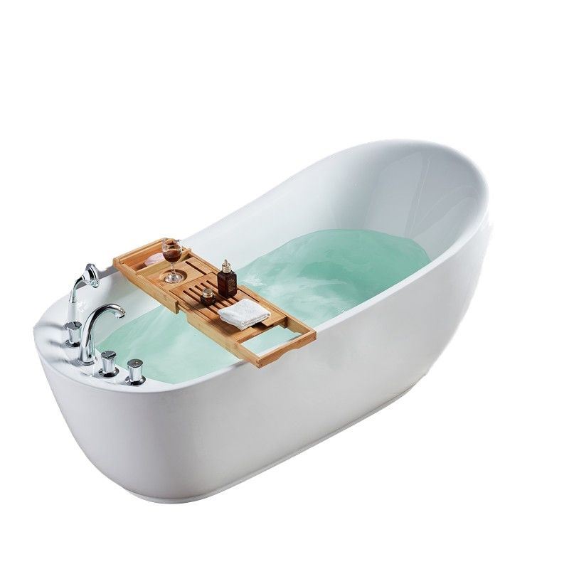 Modern Style Freestanding Bath Tub Acrylic Free Form Bathtub in White Clearhalo 'Bathroom Remodel & Bathroom Fixtures' 'Bathtubs' 'Home Improvement' 'home_improvement' 'home_improvement_bathtubs' 'Showers & Bathtubs' 1200x1200_db31c9d5-2493-486e-a5f3-59f4305ed8f3