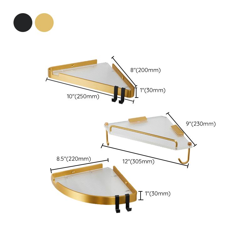 Modern Gold/Black 3 Piece Bathroom Accessory Set, Bath Shelf Clearhalo 'Bathroom Hardware Sets' 'Bathroom Hardware' 'Bathroom Remodel & Bathroom Fixtures' 'bathroom_hardware_sets' 'Home Improvement' 'home_improvement' 'home_improvement_bathroom_hardware_sets' 1200x1200_db3f493e-4725-46a5-a5a0-3395422f9fc8