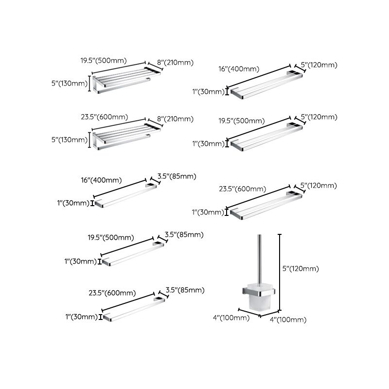 5-Piece Bathroom Hardware Set Modern Polished Chrome Bathroom Set Clearhalo 'Bathroom Hardware Sets' 'Bathroom Hardware' 'Bathroom Remodel & Bathroom Fixtures' 'bathroom_hardware_sets' 'Home Improvement' 'home_improvement' 'home_improvement_bathroom_hardware_sets' 1200x1200_db42e9eb-7f85-4213-8fbb-9615b0833b06