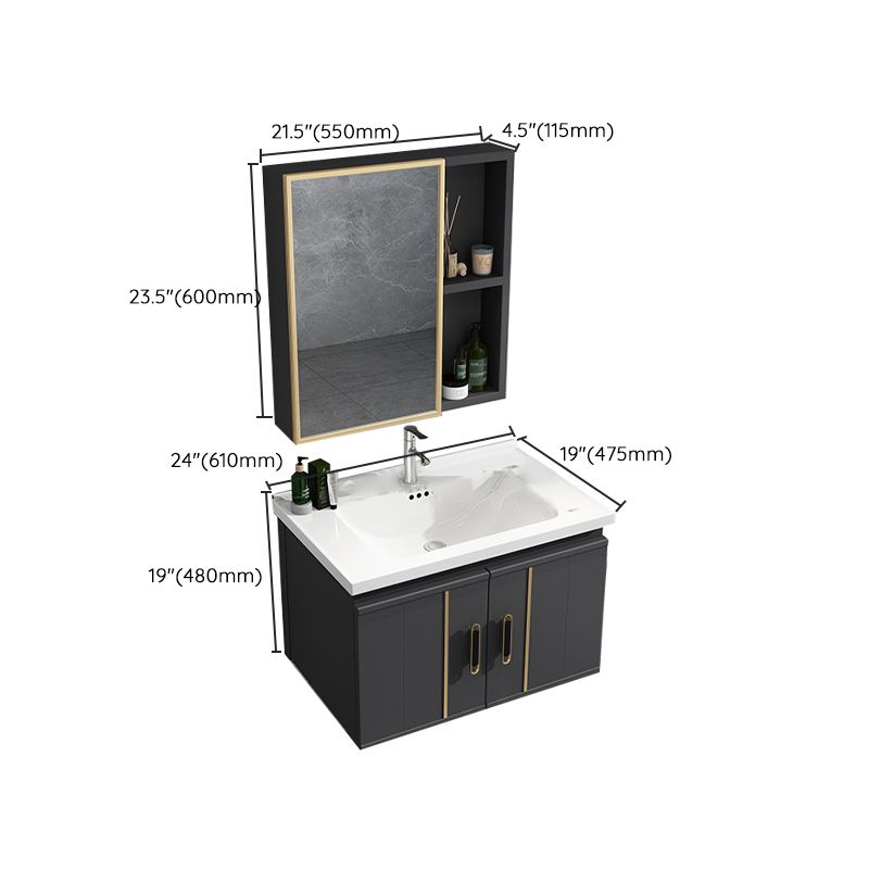 Modern Wall Mount Bathroom Vanity Set Faucet Included Bathroom Vanity Clearhalo 'Bathroom Remodel & Bathroom Fixtures' 'Bathroom Vanities' 'bathroom_vanities' 'Home Improvement' 'home_improvement' 'home_improvement_bathroom_vanities' 1200x1200_db521eb0-4508-448b-ae9b-89afb168d9c0